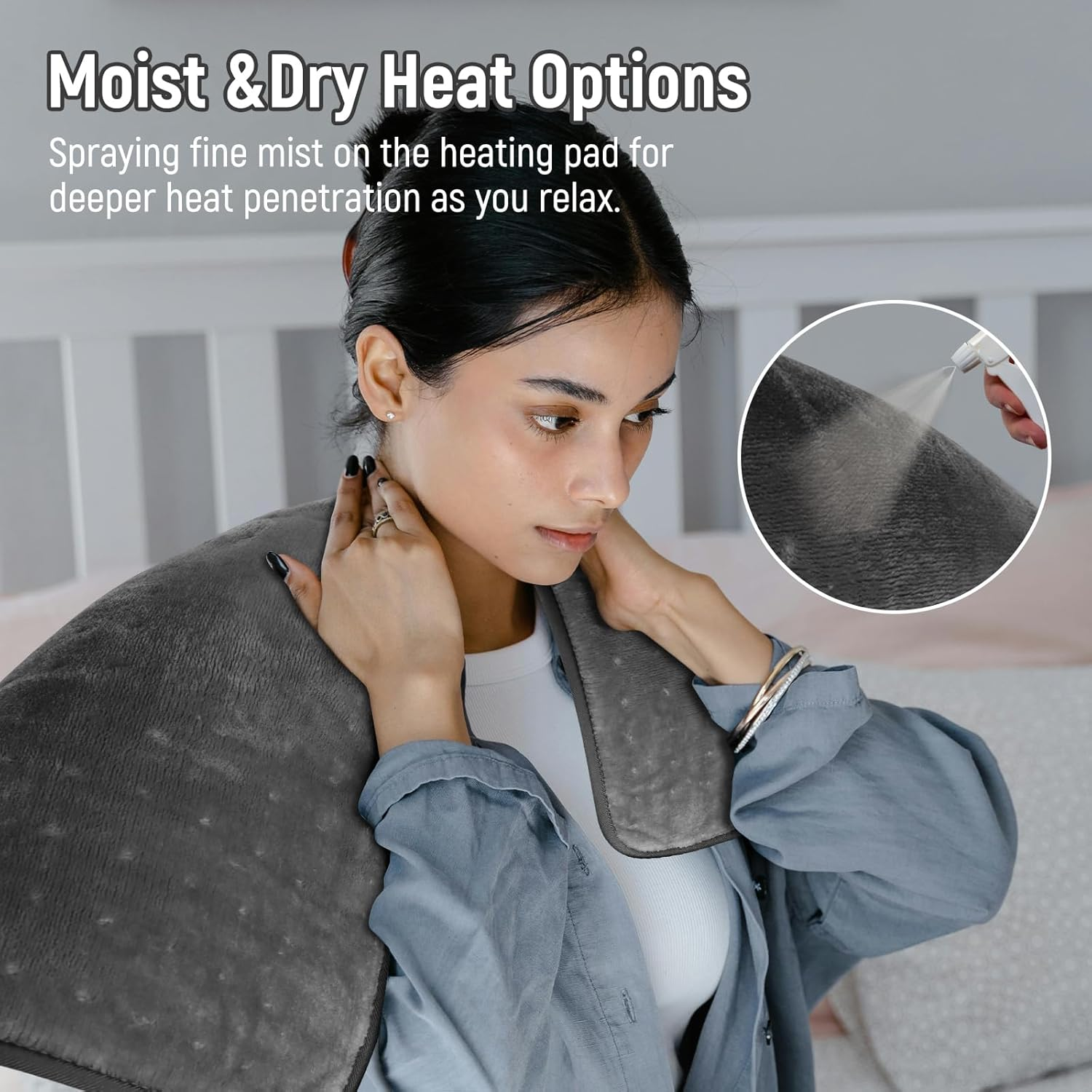 Heating Pad for Pain Relief - Electric Heat Therapy for Back, Neck & Muscle Pain
