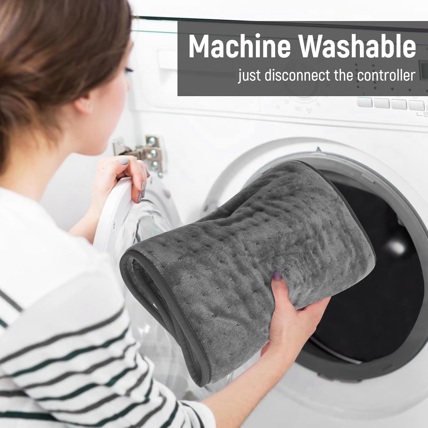 Heating Pad for Pain Relief - Electric Heat Therapy for Back, Neck & Muscle Pain