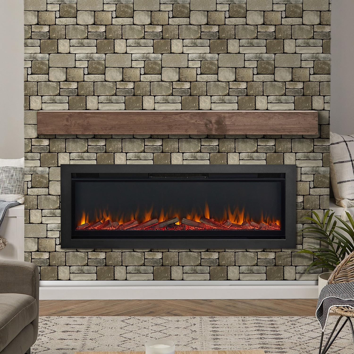 3D Stone Wall Panels - Peel and Stick Faux Brown Stone Tiles (10 Pack)