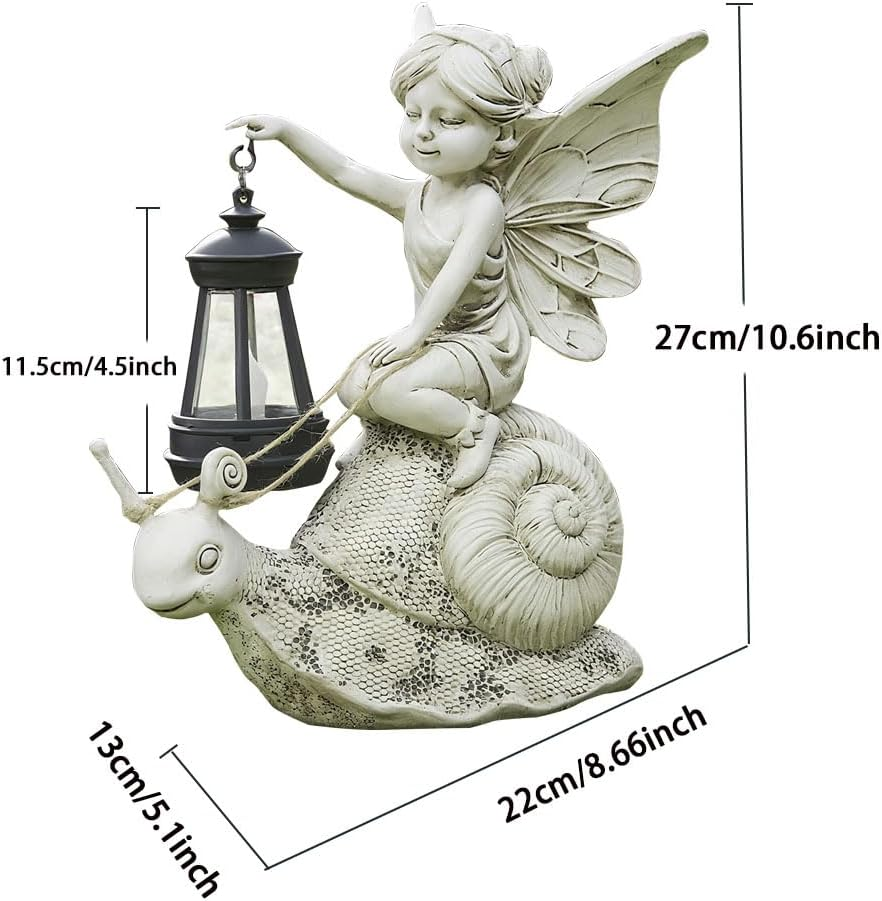 Solar Snail Statue Light - Garden Elf Sculpture with LED Lighting