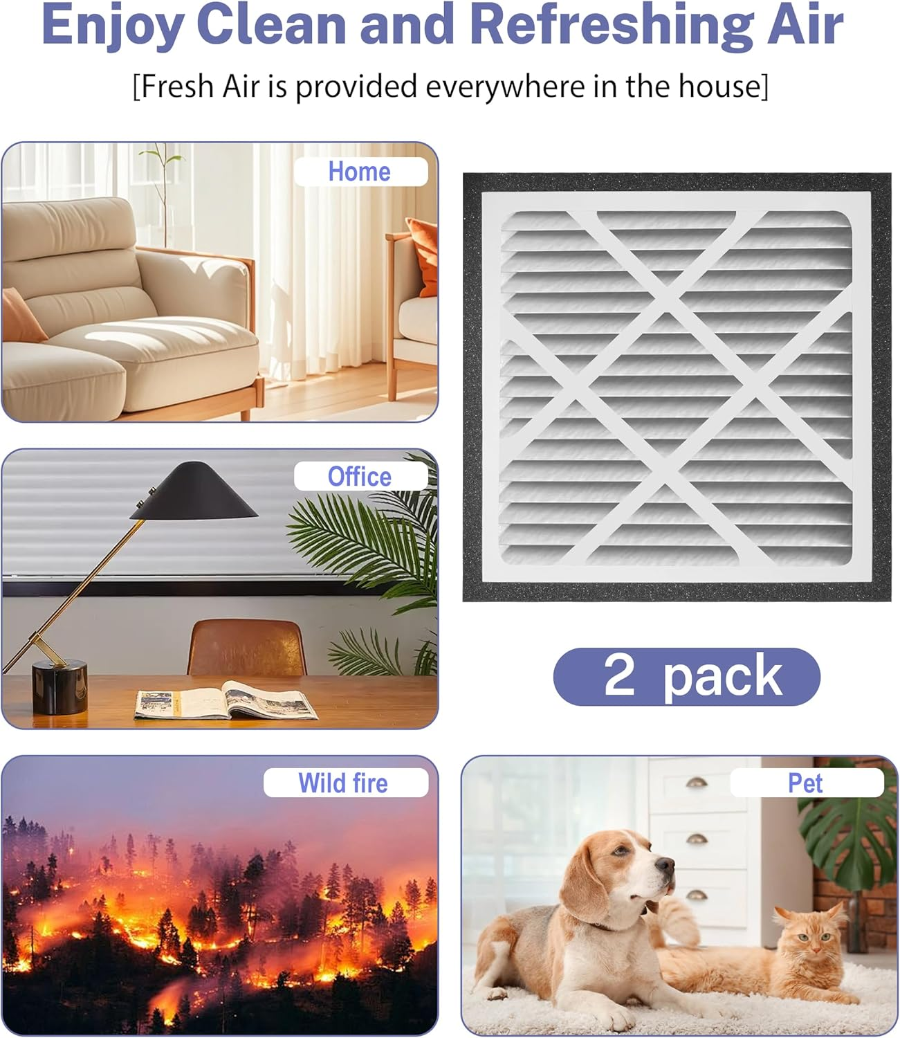 14x14x3 MERV13 Air Filter 2-Pack | Zephyr VGF Compatible Replacement