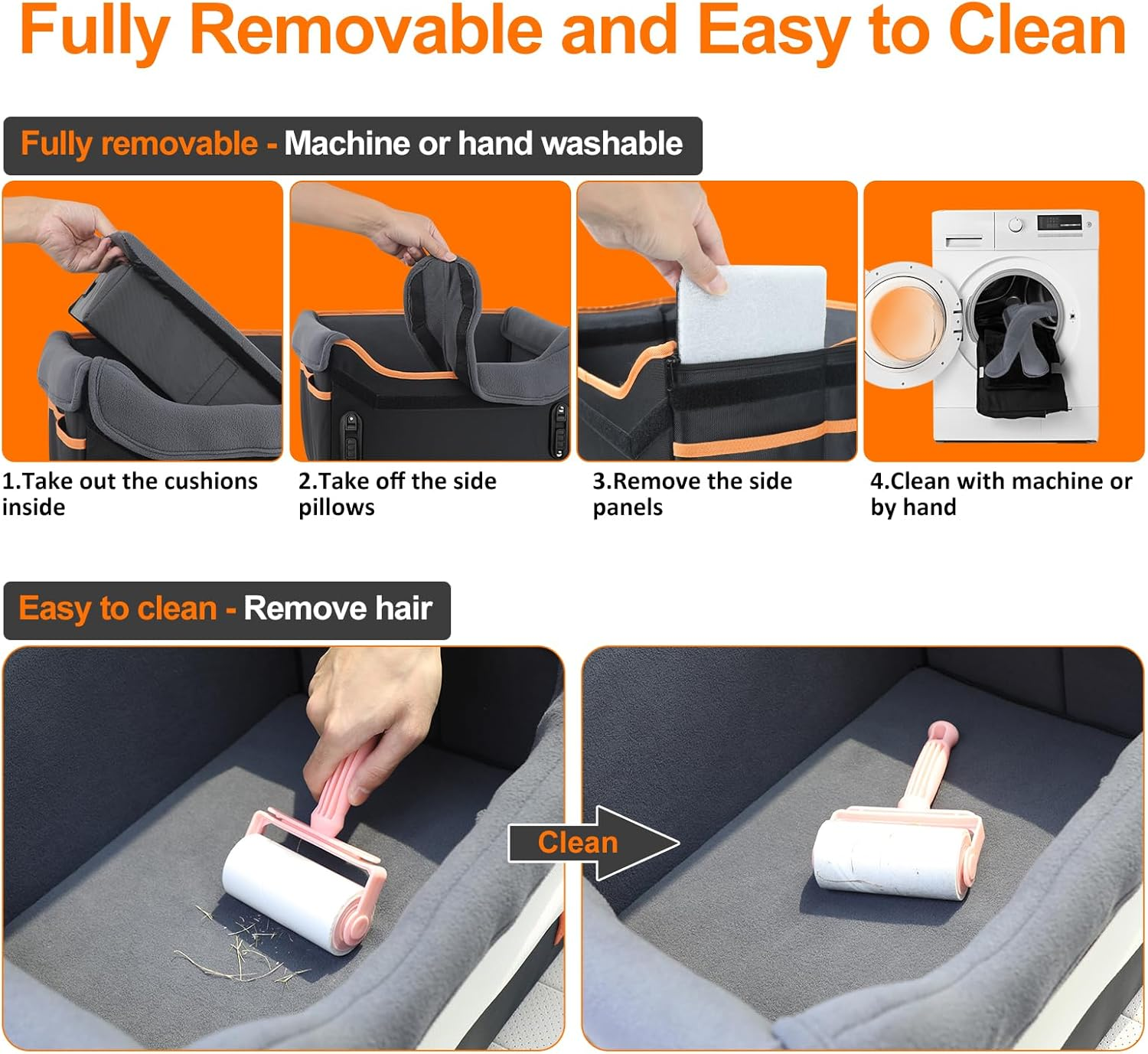 Small Dog Car Seat Cover - Memory Foam Pet Booster with Safety Harness