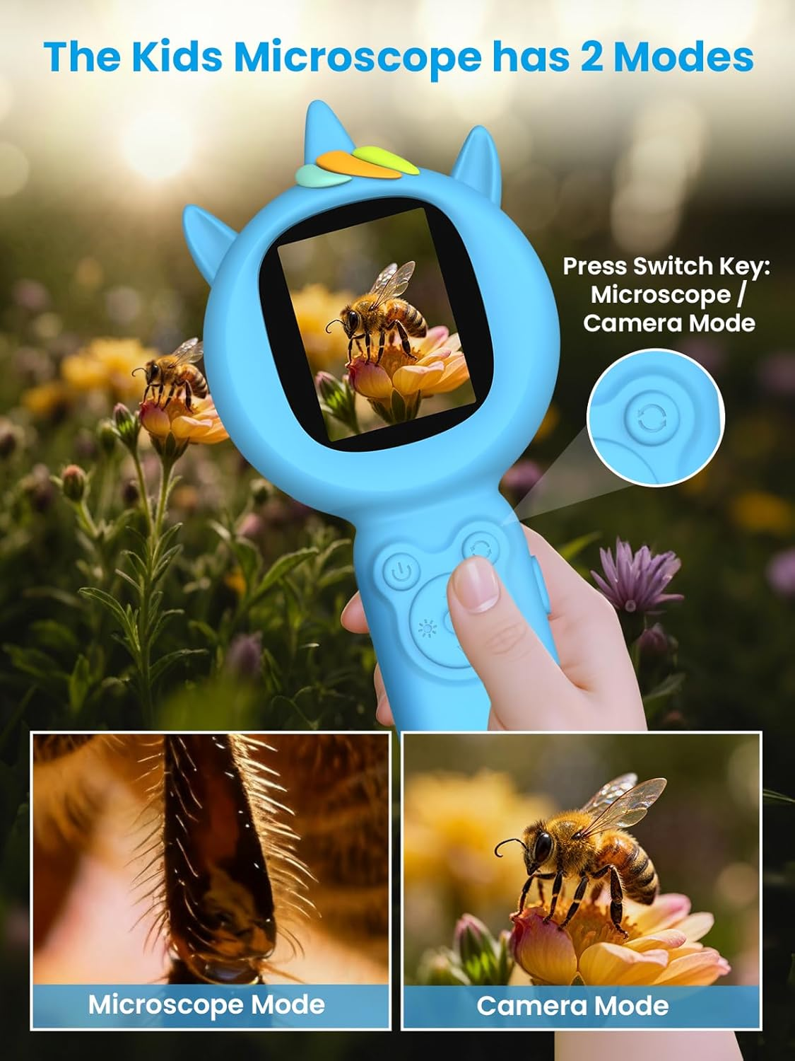 Kids Microscope with Auto-Focus & 2.0" Screen - Ages 5-12 STEM Toy