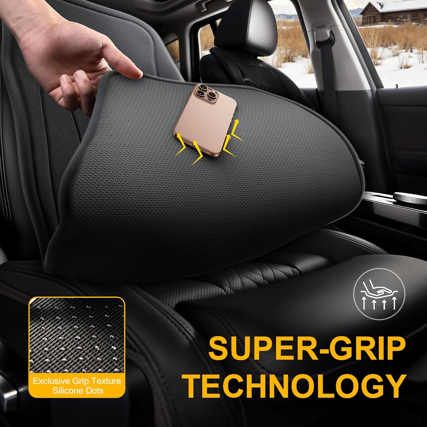 Heated Car Seat Cushion - Full Back & Bottom Support for Cars, Trucks, SUVs & Vans
