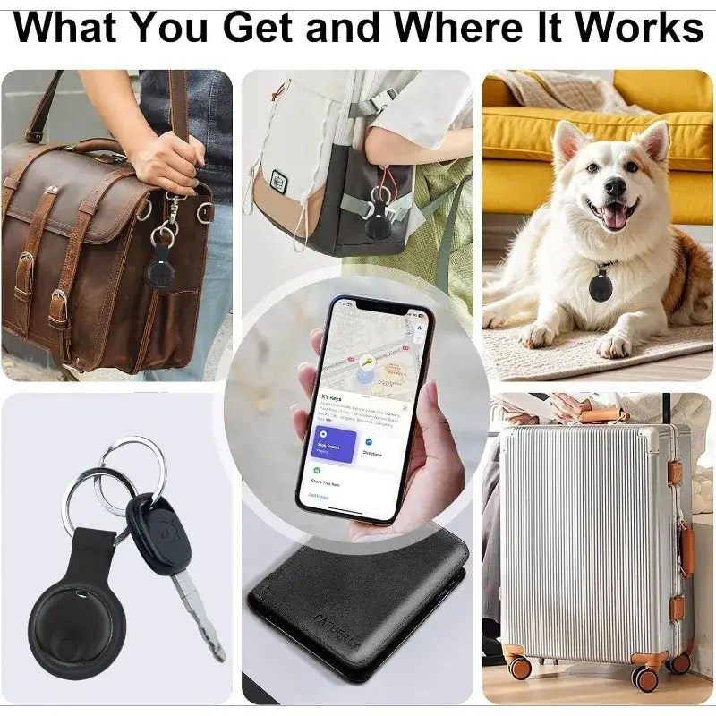 Mini Smart Tag Bluetooth Tracker 4 Pack - Apple Find My & Android Compatible