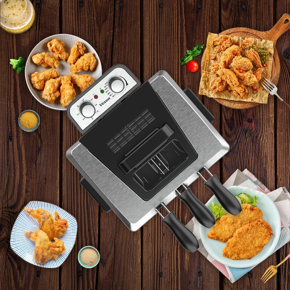 Vexon 1800W electric deep fryer offers a robust 5-liter capacity