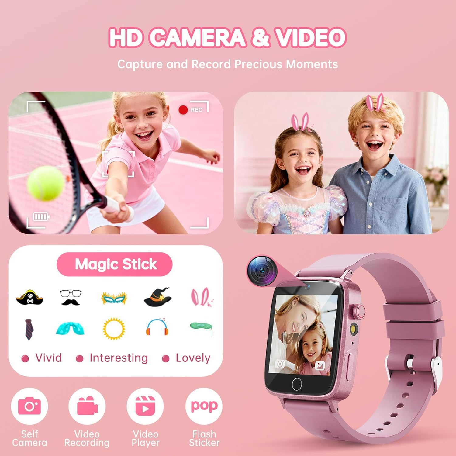 Kids Smart Watch with 26 Games - Touch Screen Watch with Camera & Alarm for Ages 4-12