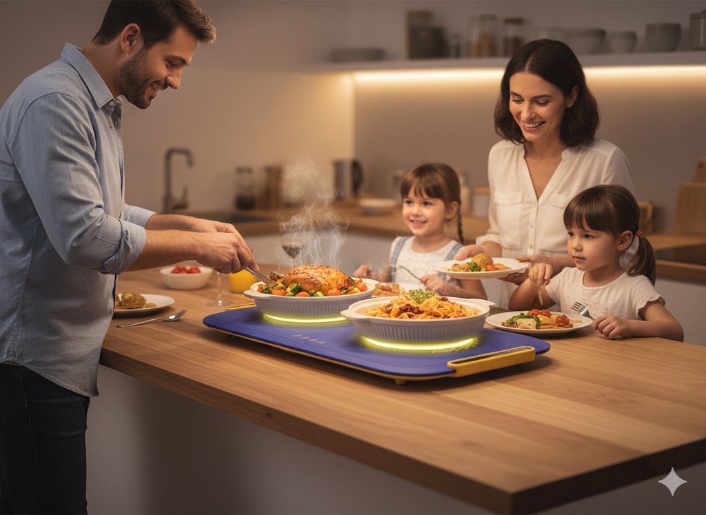 Food Warming Mat - Electric Heating Tray for Hot Meals & Dishes