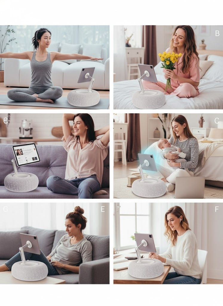 Hands Free Phone Tablet Pillow Stand - Soft Holder for Bed & Couch