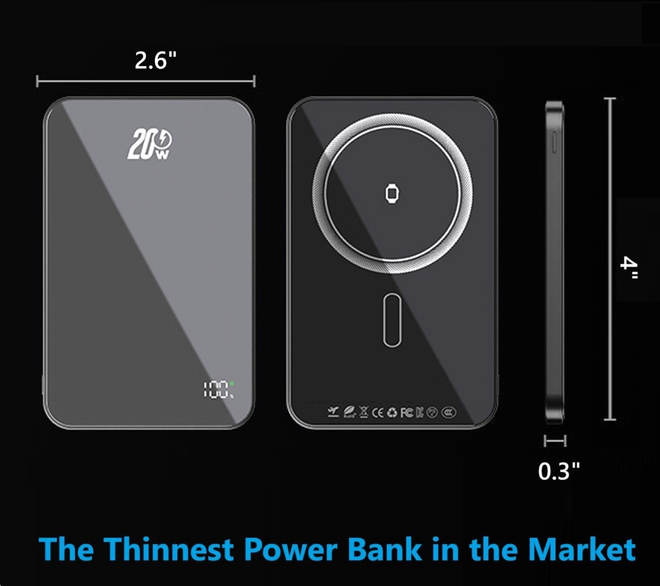 Ultra Slim Magnetic Power Bank for iPhone - 5000mAh 20W Fast Charging