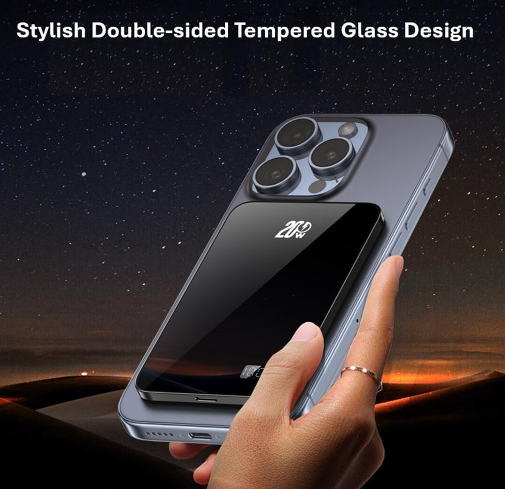 Ultra Slim Magnetic Power Bank for iPhone - 5000mAh 20W Fast Charging
