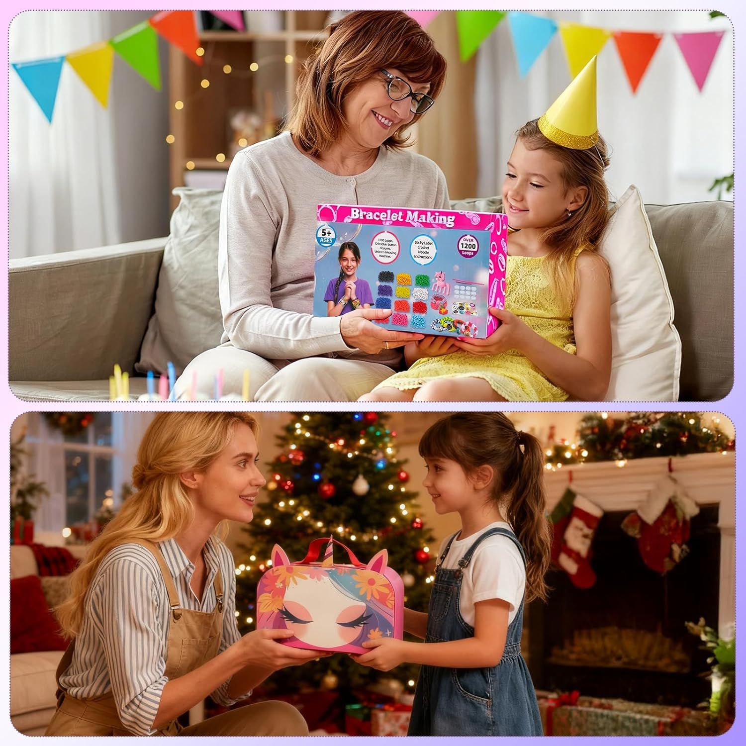 Bracelet Making Kit for Girls Ages 8-12 - 1200 Rubber Bands & Weaving Loom