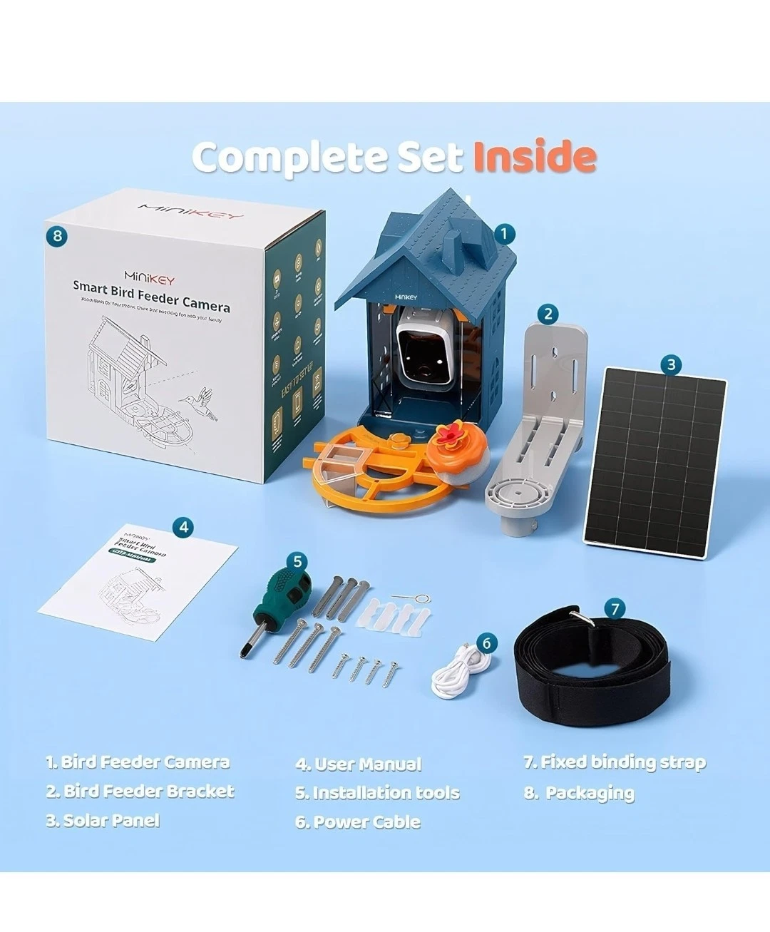 AI Bird Feeder Camera - Smart Solar Powered Bird Feeder with 2K HD & Night Vision