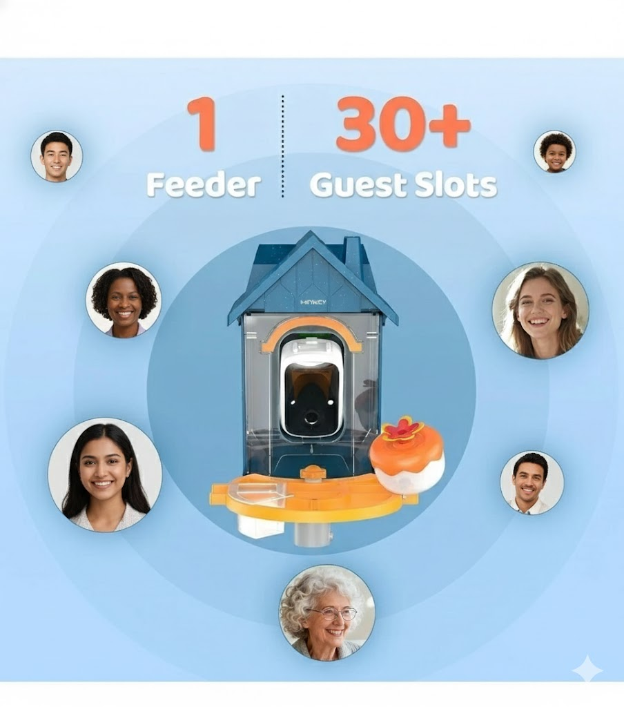 AI Bird Feeder Camera - Smart Solar Powered Bird Feeder with 2K HD & Night Vision