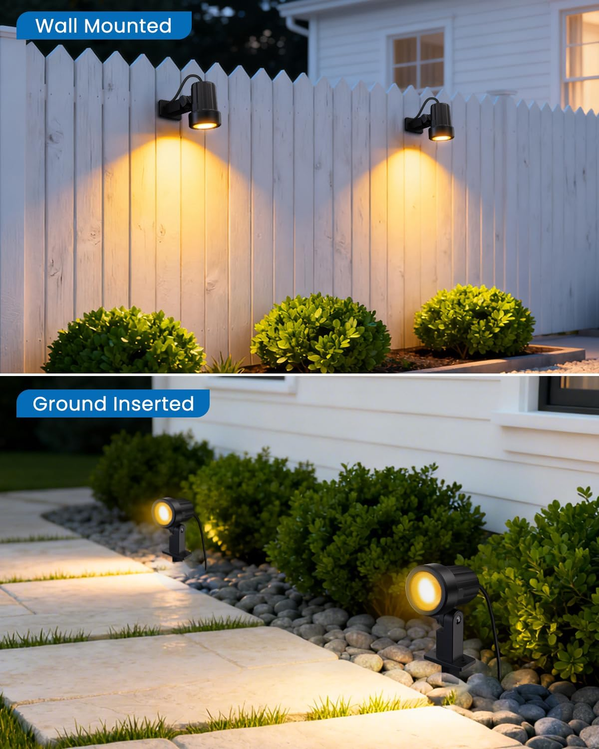 ZZXX LED Landscape Lighting Kit - 4-Pack Low Voltage Outdoor Lights with Transformer