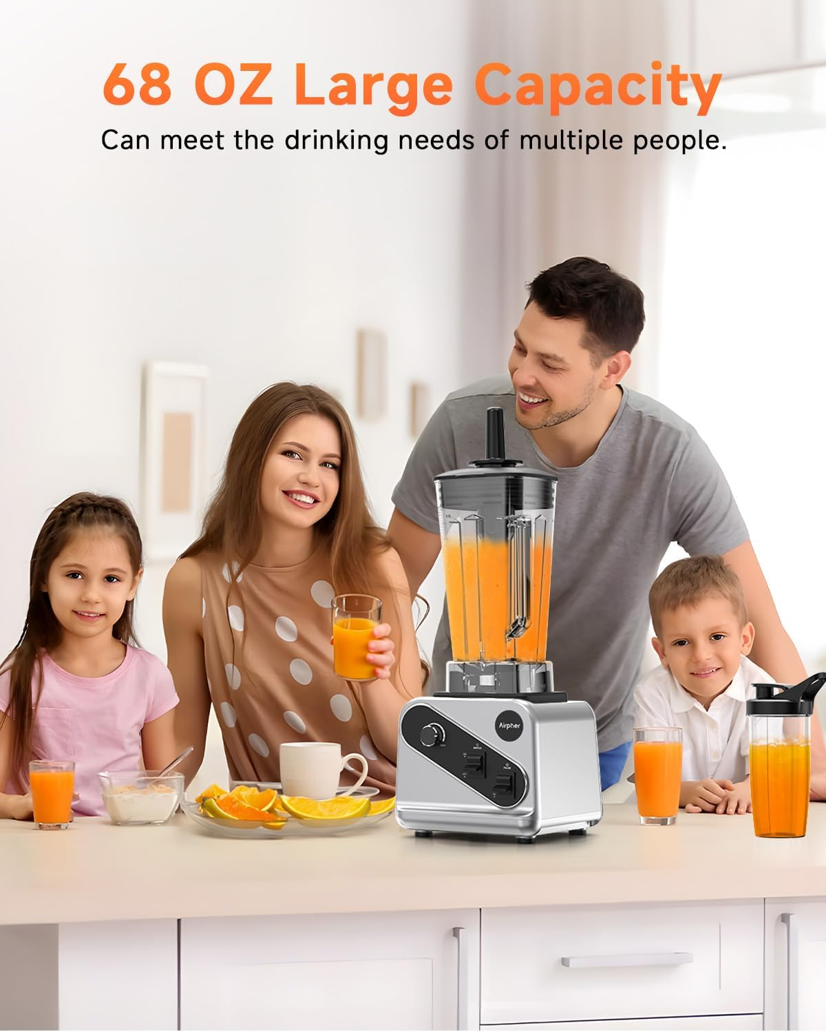 Airpher 2000W Professional Blender - Variable Speed Control for Smoothies & Ice Crushing