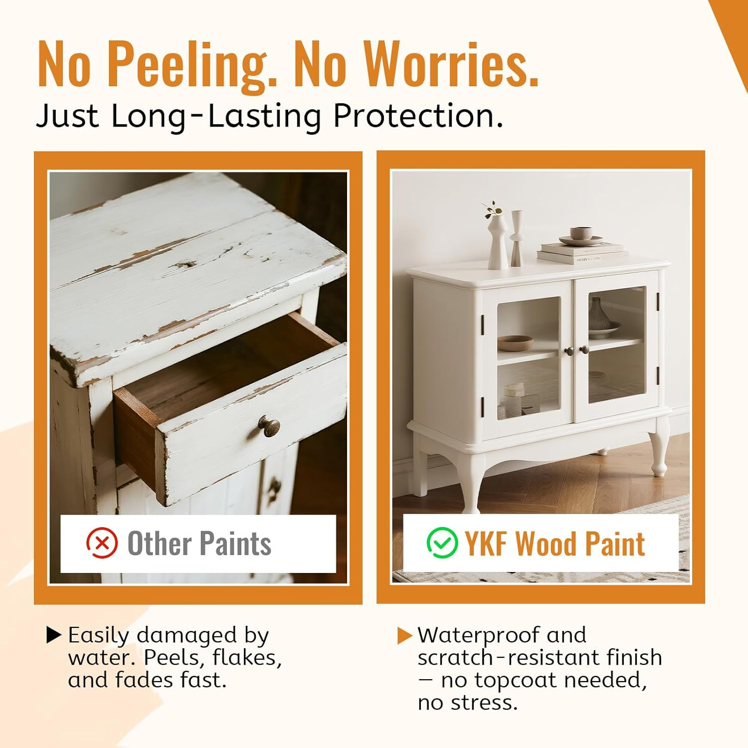 YKF Furniture Paint 16oz - Matte Finish Wood Paint for Cabinets & Furniture