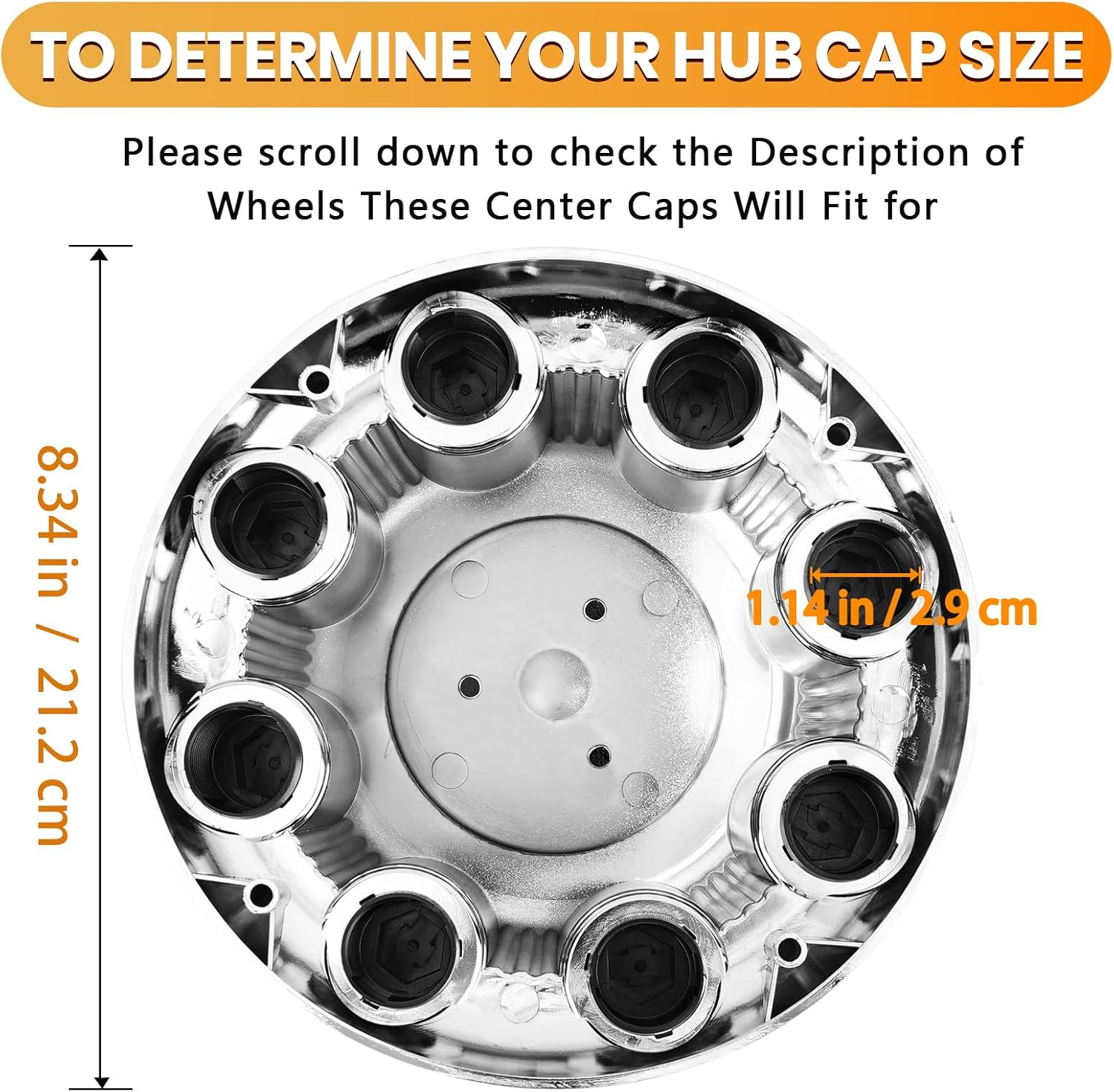 8 Lug Chrome Wheel Center Caps for 2500 3500 Express Van - 16 Inch Hub Covers Set of 4