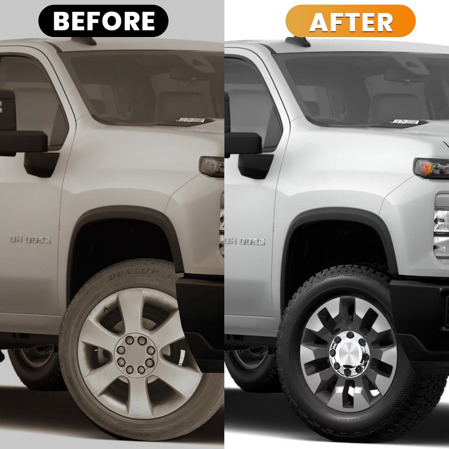 8 Lug Chrome Wheel Center Caps for 2500 3500 Express Van - 16 Inch Hub Covers Set of 4