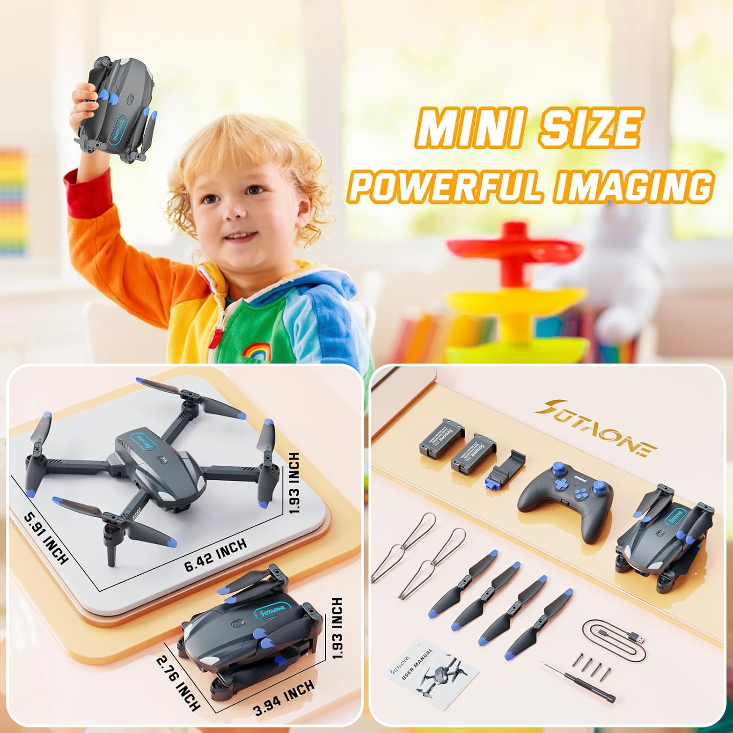 SOTAONE S350 Mini Drone with 1080P HD Camera - Remote & Gesture Control for Kids