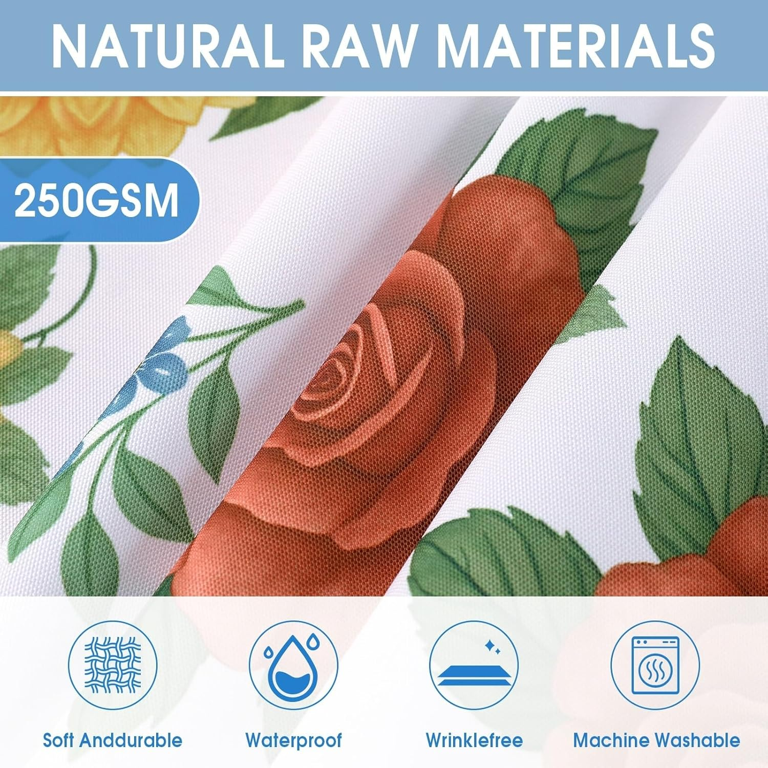 60 Inch Round Tablecloth, Waterproof Circle Table Cover for Kitchen Dining, Outdoor Picnic