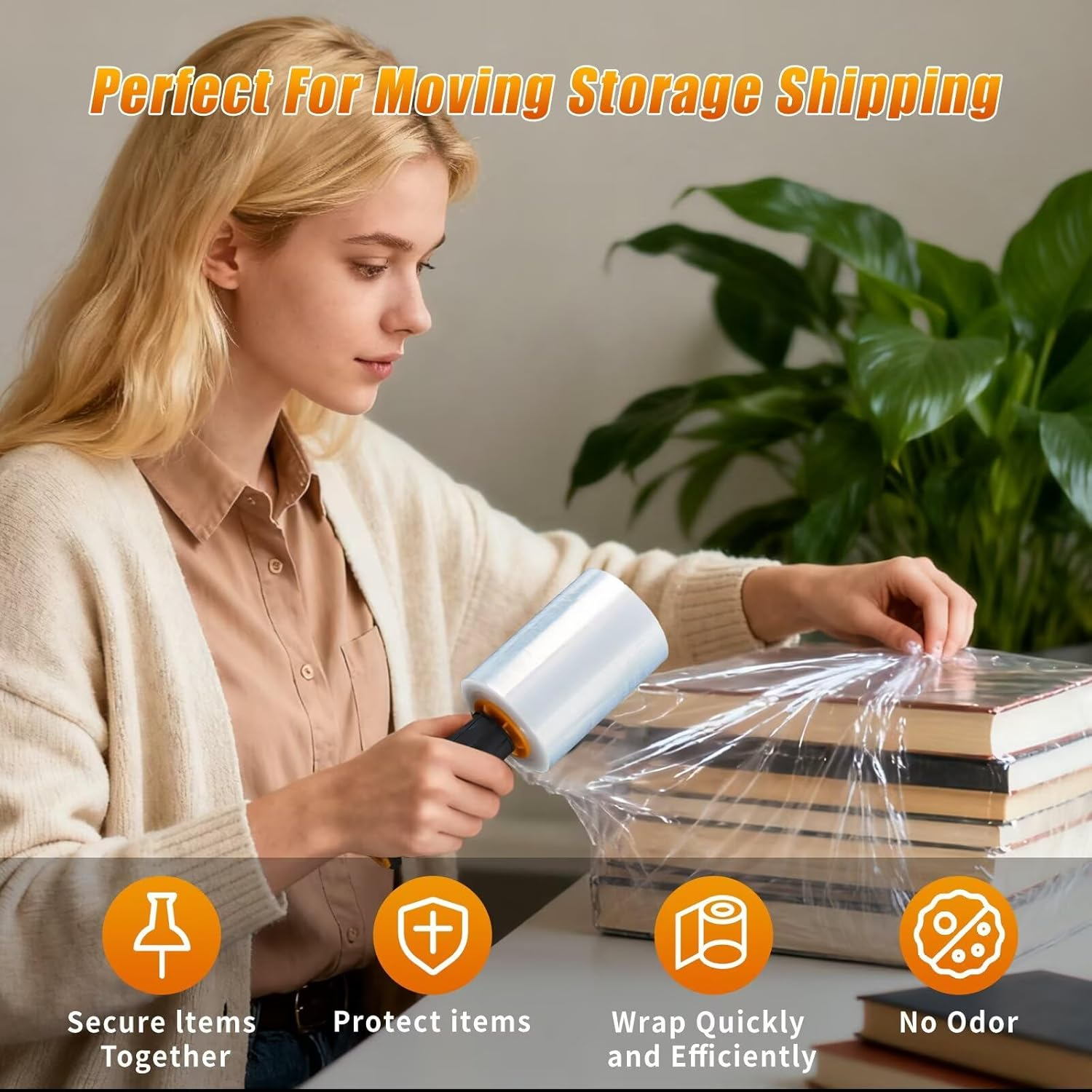 BETU Heavy-Duty Stretch Film 5" x 1000ft - Industrial Plastic Wrap for Moving & Packing