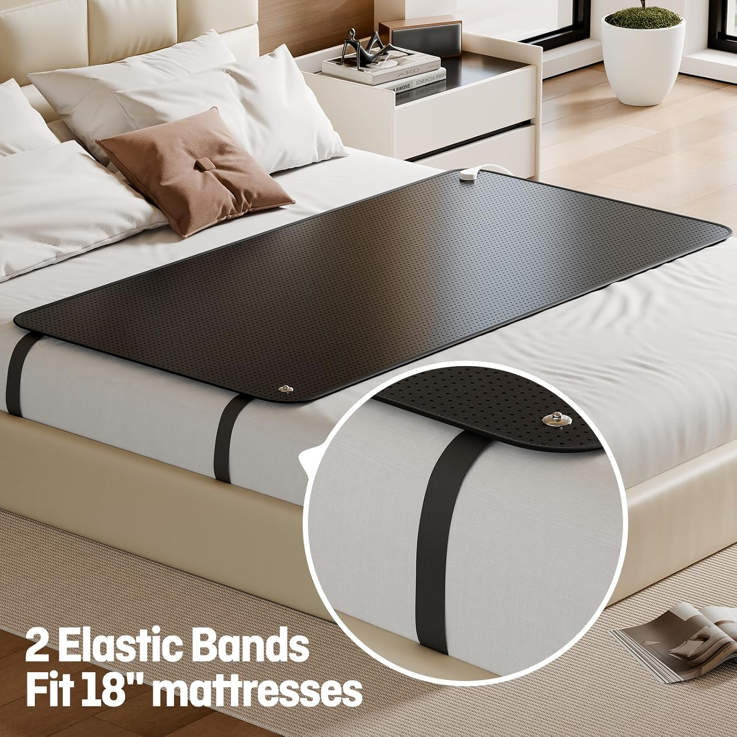 King Size Grounding Mat for Bed 27" × 76" - Earthing Mattress Pad for Better Sleep