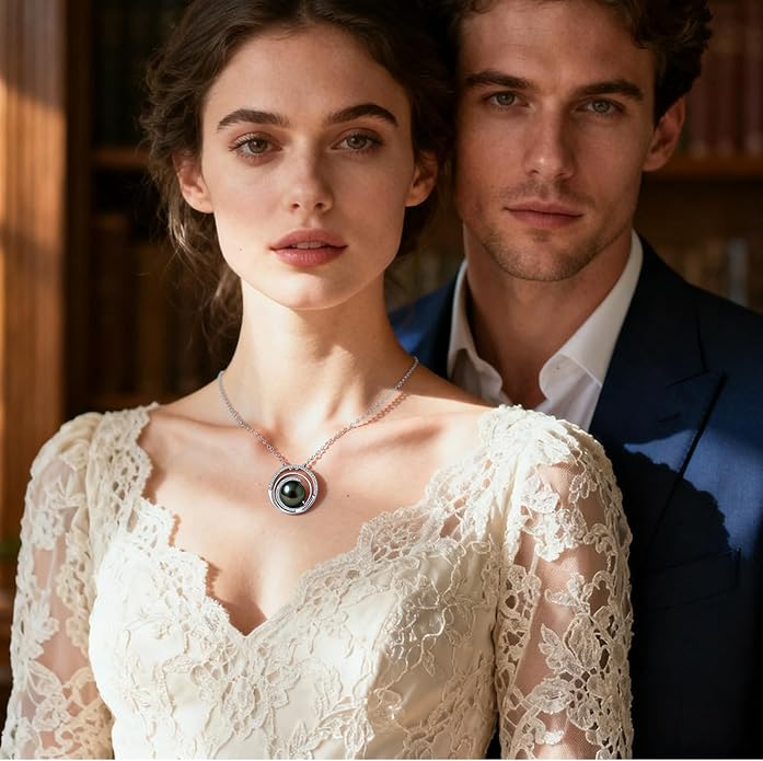 Tahitian Black Pearl Necklace - 9-13mm AAAA Sterling Silver Moissanite Pendant