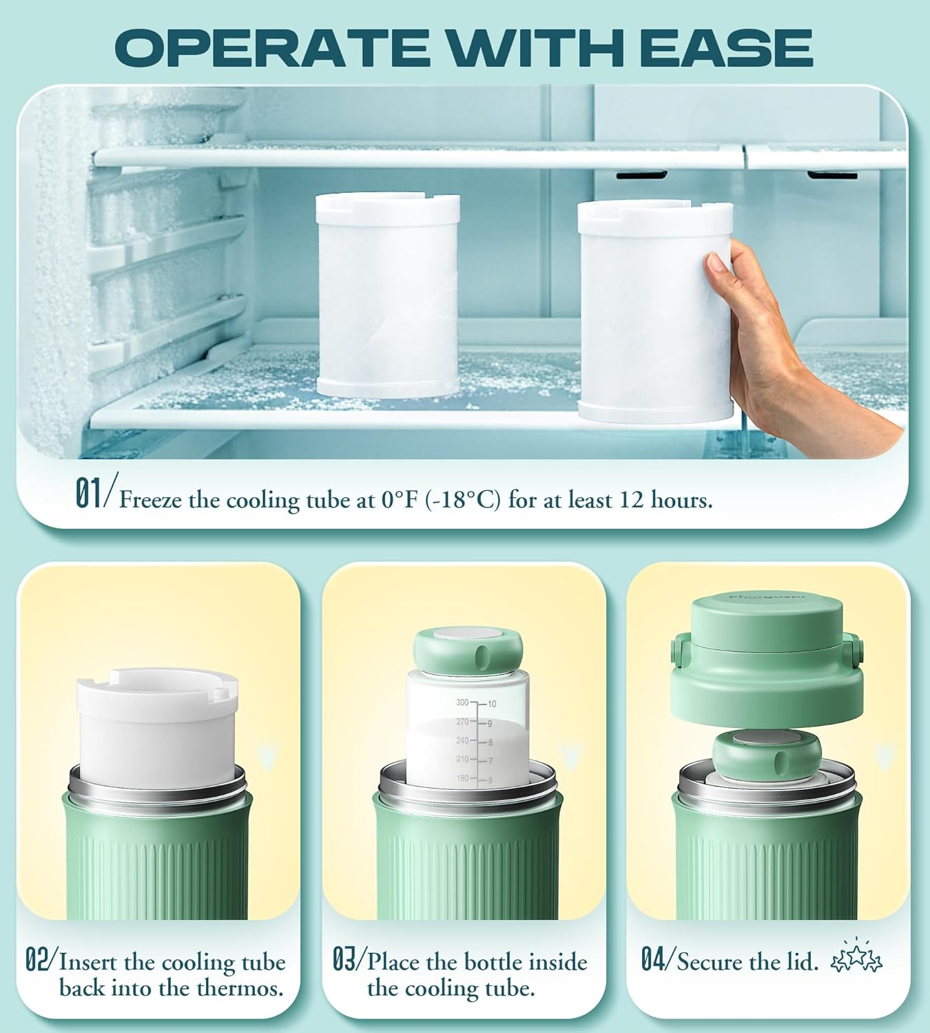 22oz Portable Breast Milk Cooler - 24 Hour Insulated Travel Bag with Storage Bottles