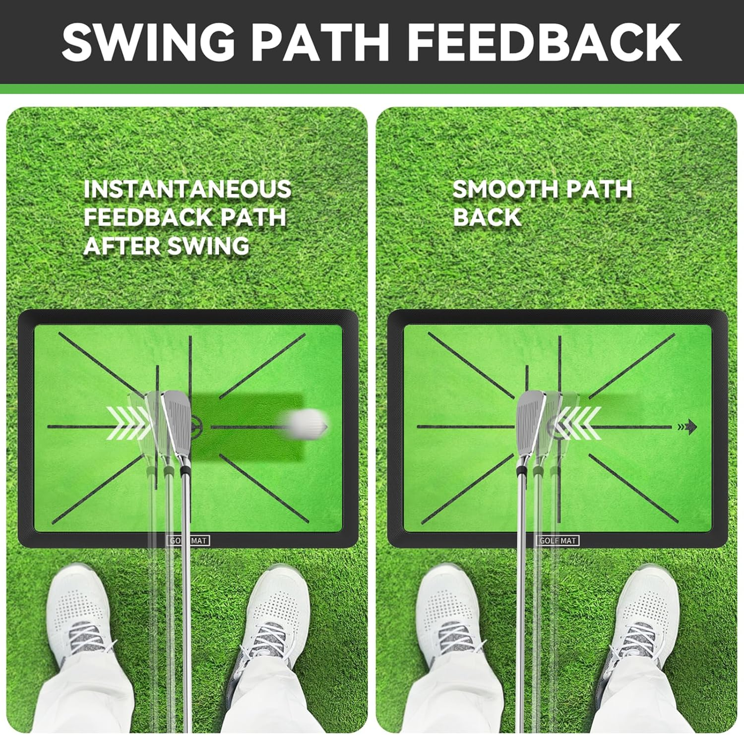 Golf Practice Mat - Indoor/Outdoor Hitting Mat with Rubber Backing