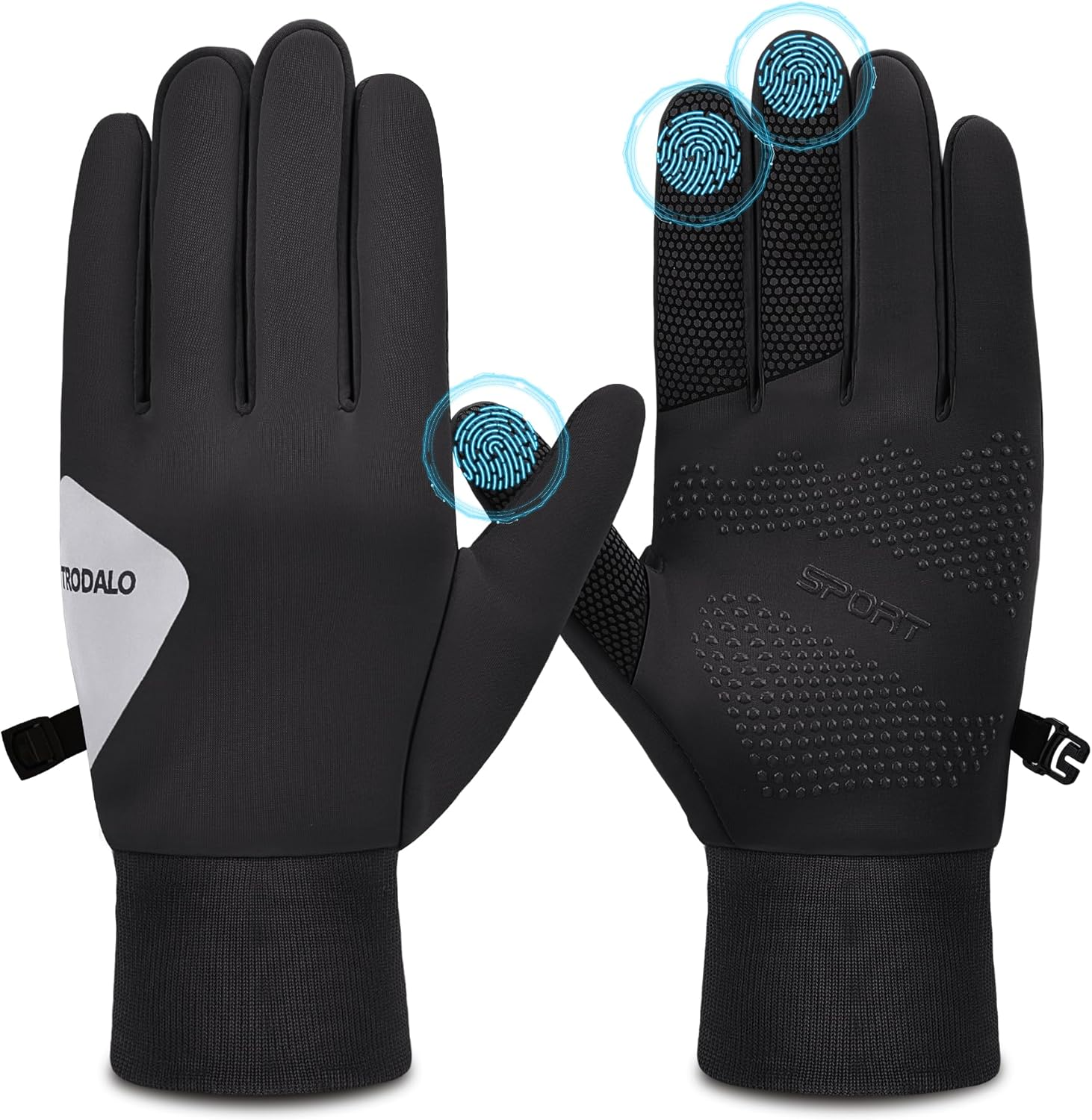 Lightweight Winter Sports Gloves - Reflective Touchscreen Gloves for Running & Cycling