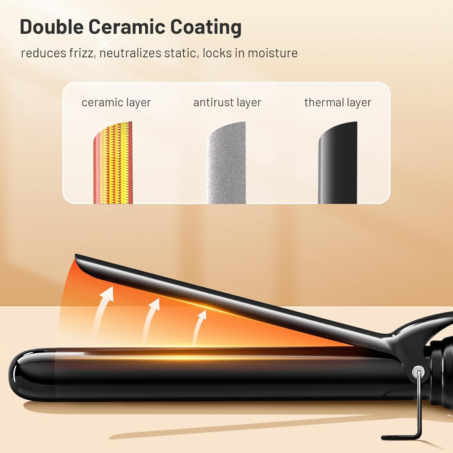 Curling Iron Black All-in-One Styling Kit - Professional Hair Curler Set