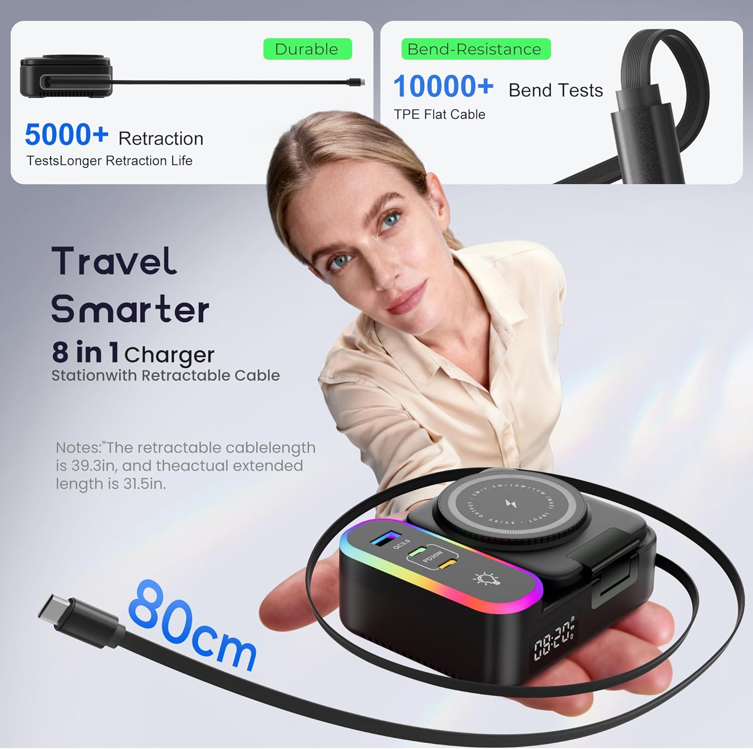 65W 8-in-1 Wireless Charging Station for iPhone, iPad, Apple Watch & AirPods