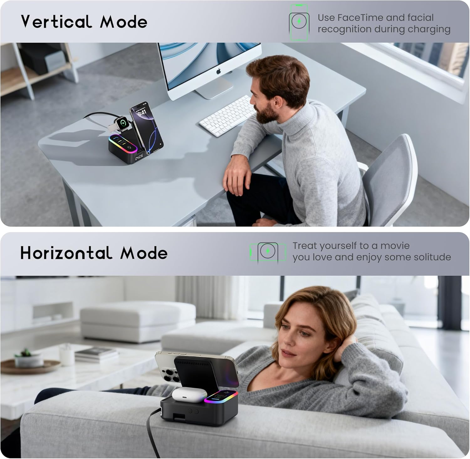 65W 8-in-1 Wireless Charging Station for iPhone, iPad, Apple Watch & AirPods