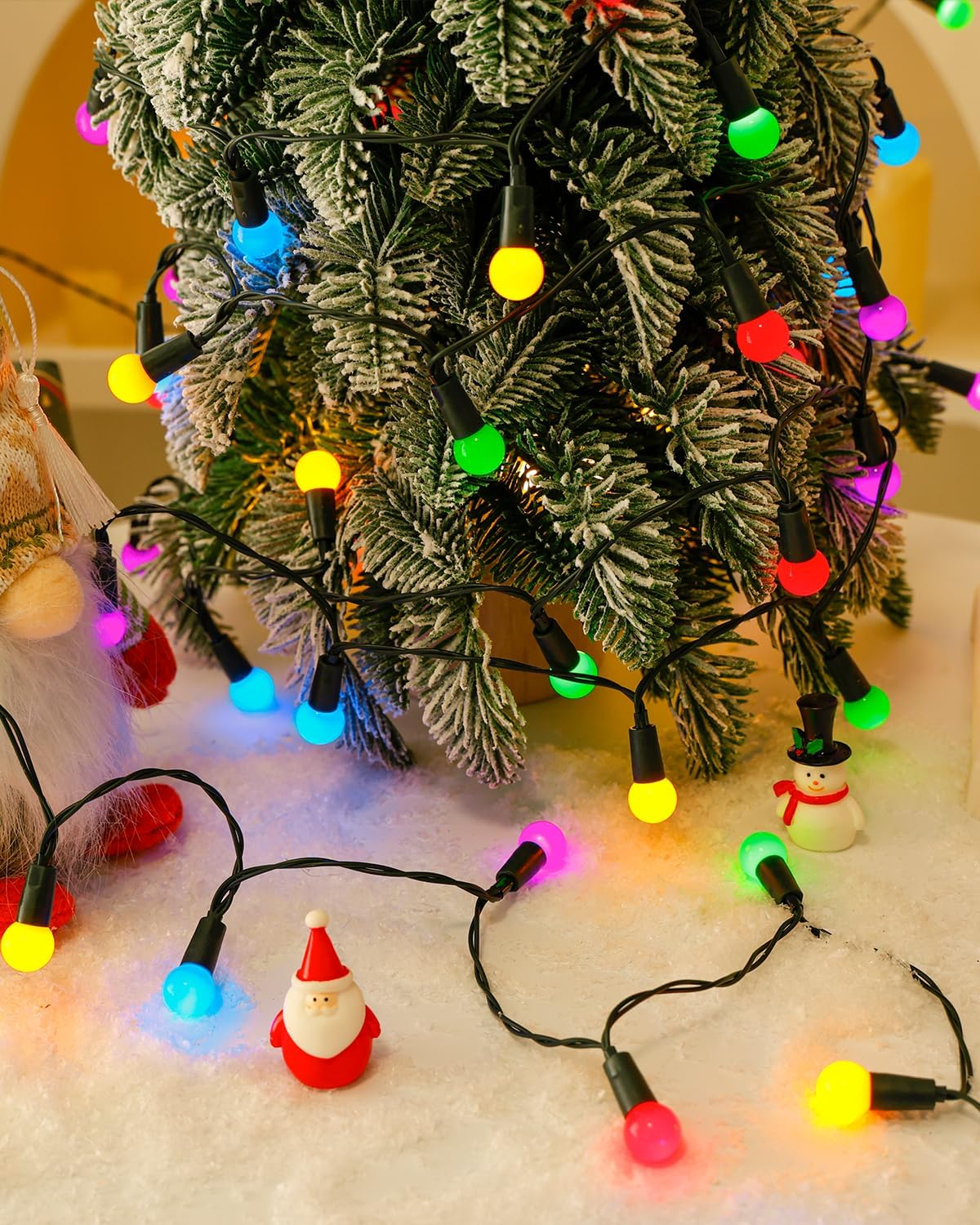 Christmas String Lights - 50 LED Battery Operated Globe Lights with Timer & 8 Modes