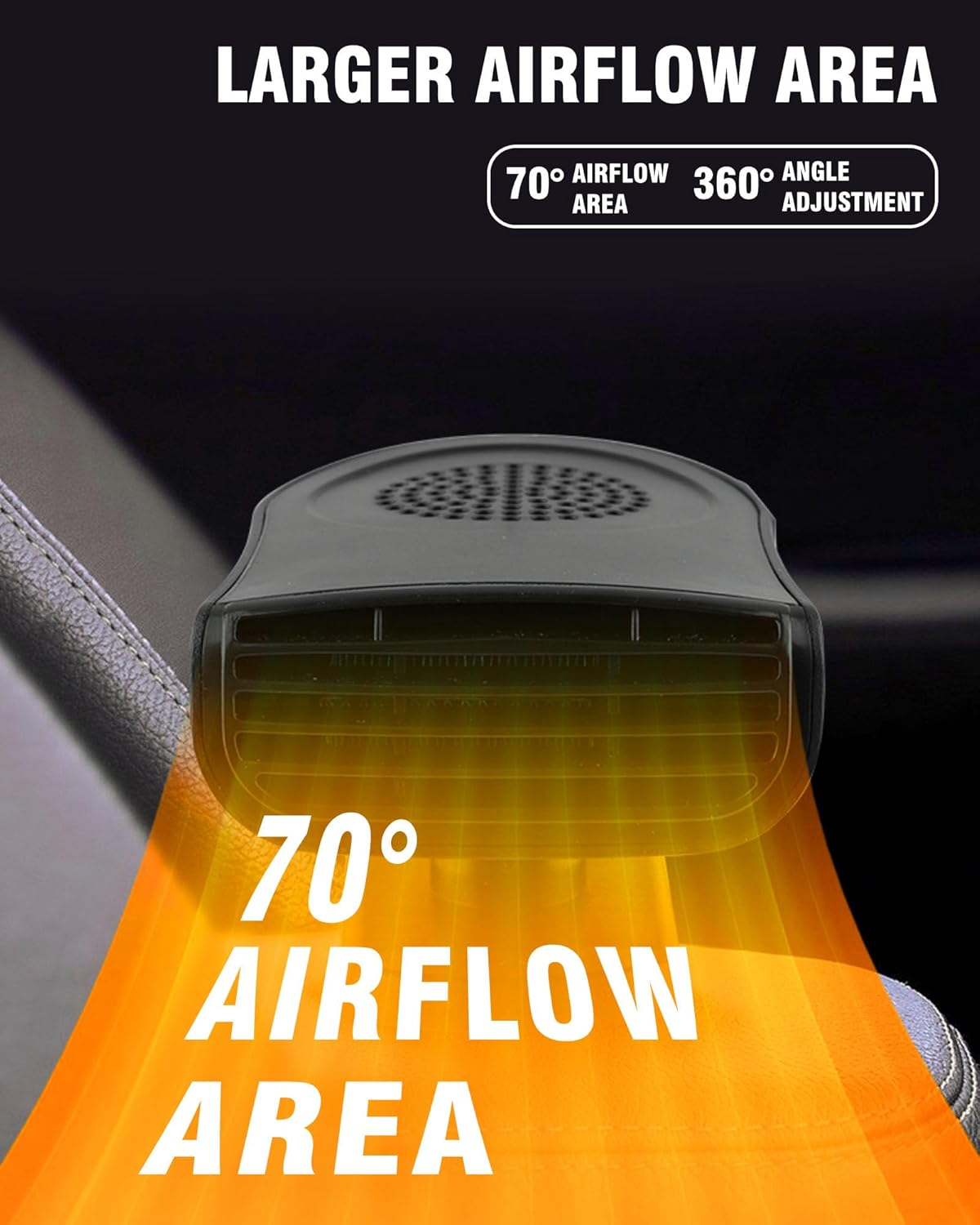 12V Portable Car Heater & Defroster - Fast Heating 2-in-1 Cigarette Lighter Plug-In