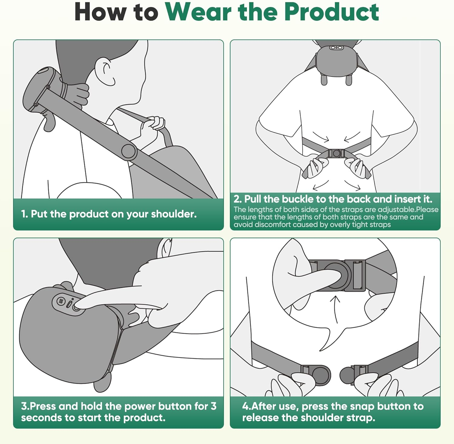 Shoulder & Neck Massager with Heat - 4D Kneading Bionic Finger Massage for Pain Relief