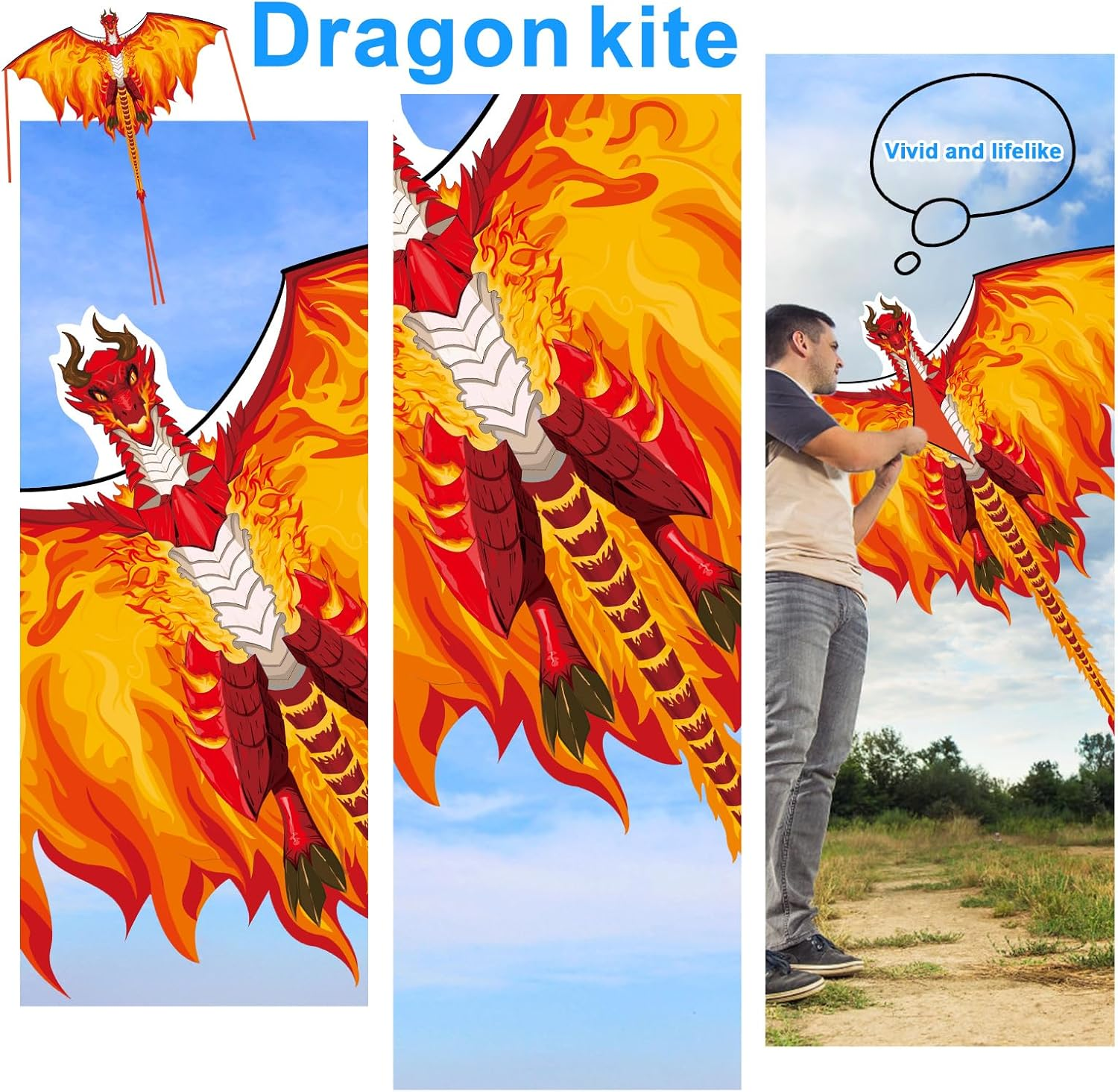 Easy Fly Kite for Kids & Adults - Perfect for Ages 4-12