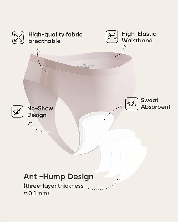 Seamless Workout Thongs for Women-No Show Thong