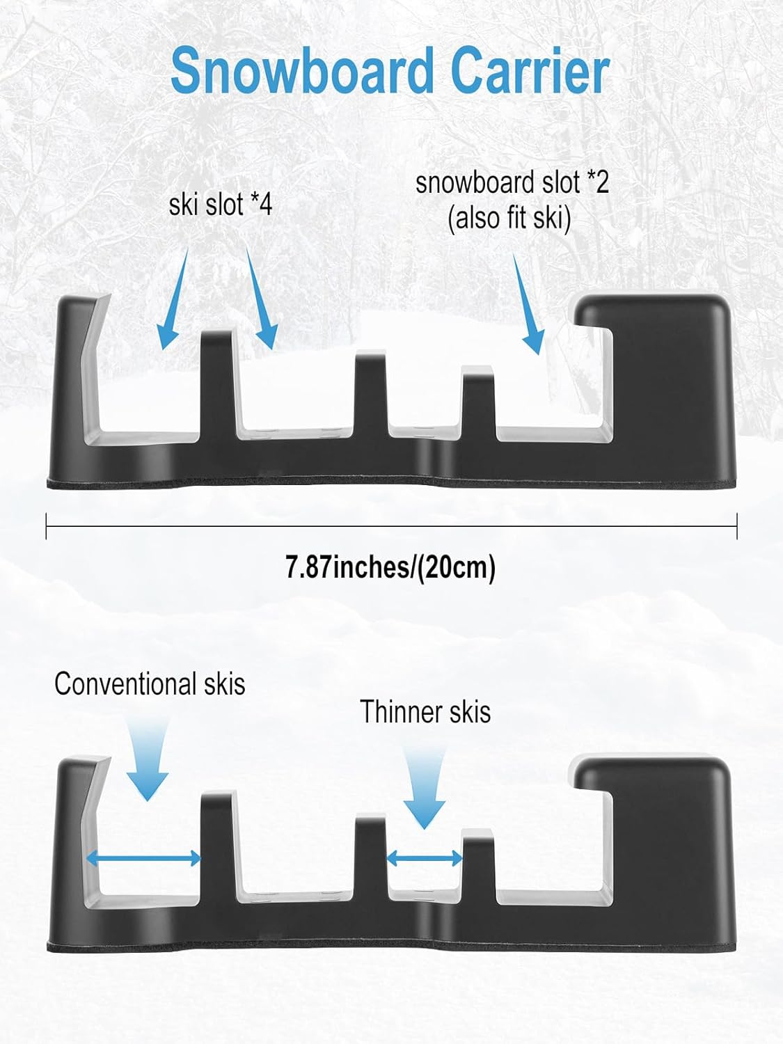 Magnetic Ski Holder for Side of Car - Magnetic Snowboard Mount - Holders to Prevent Ski Snowboard and Ski Pole from Tipping Ove