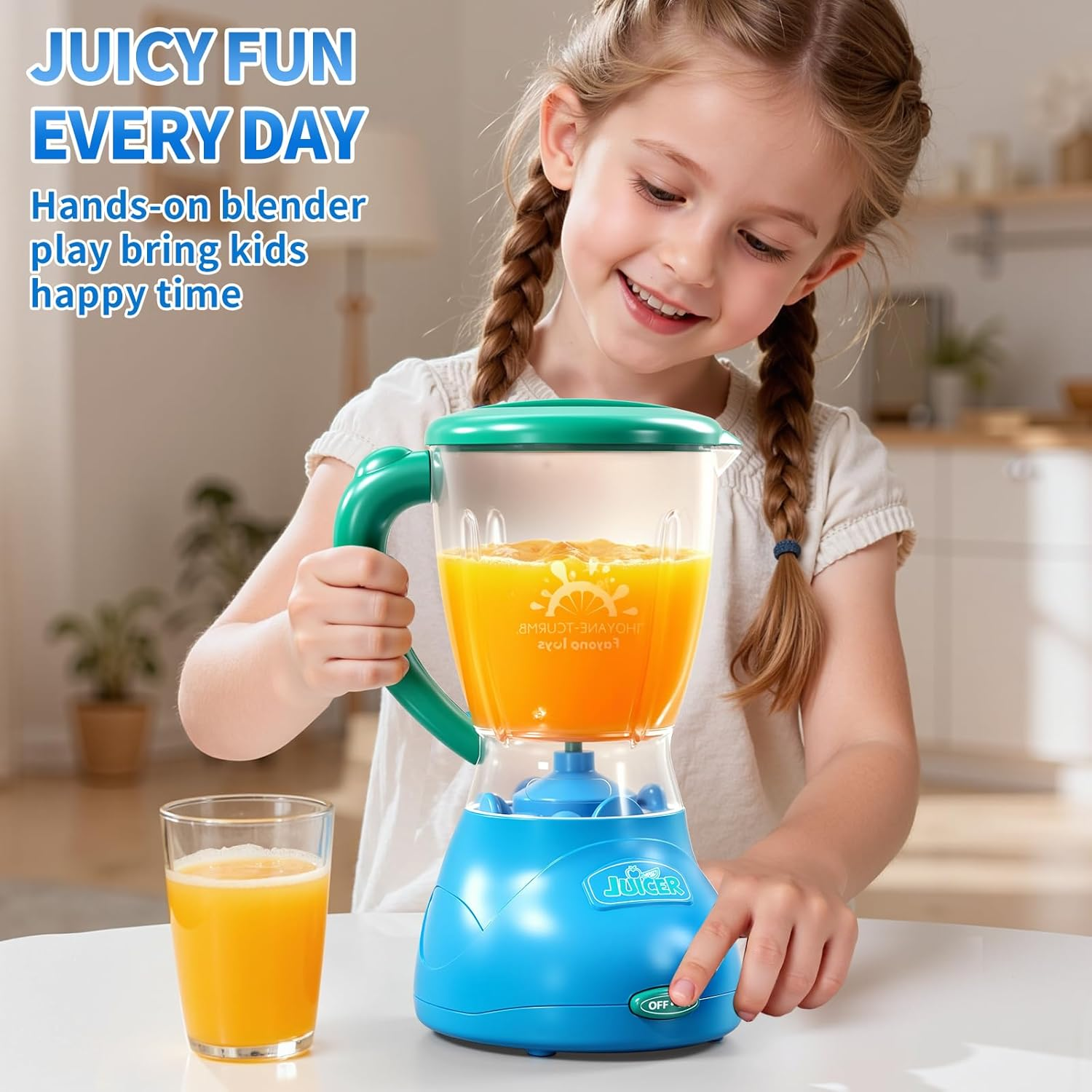 Kids Kitchen Playset - Toy Kitchen Accessories with Blender, Mixer & Sounds