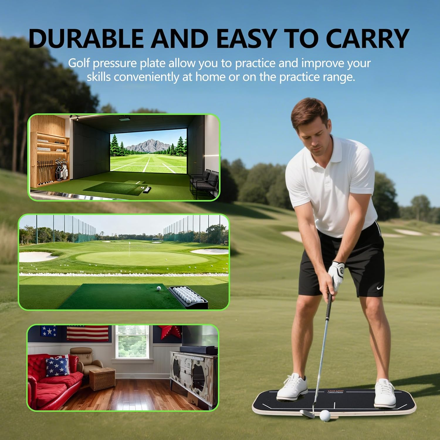 Golf Pressure Plate - Weight Shift Board & Swing Trainer for Practice Drills