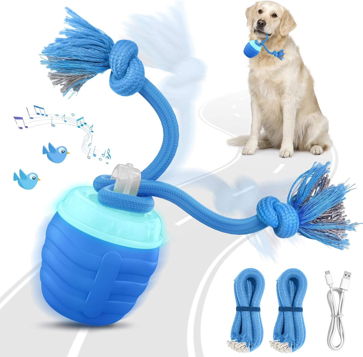 Interactive Dog Toys - Motion Activated Ball for Medium & Large Dogs