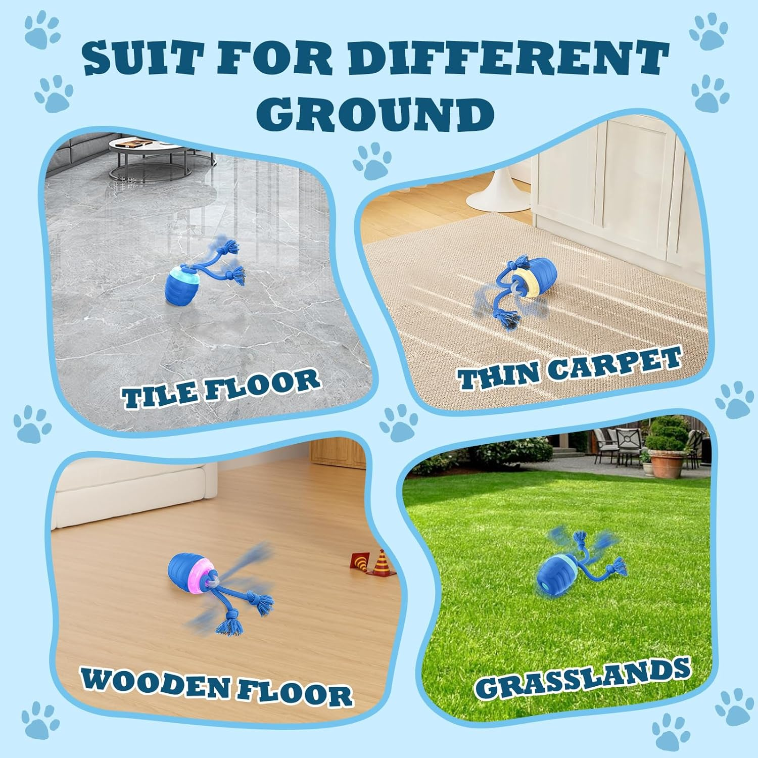 Interactive Dog Toys - Motion Activated Ball for Medium & Large Dogs