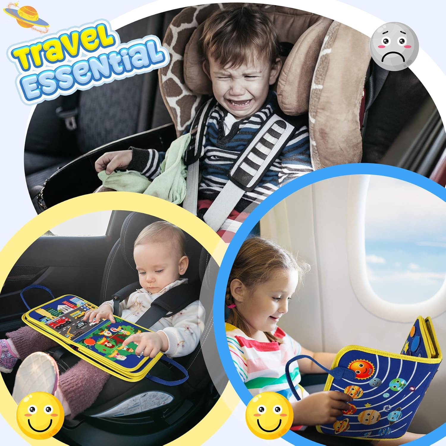 Busy Board Montessori Toy for Toddlers 1-4 Years - Fine Motor Skills & Sensory Learning