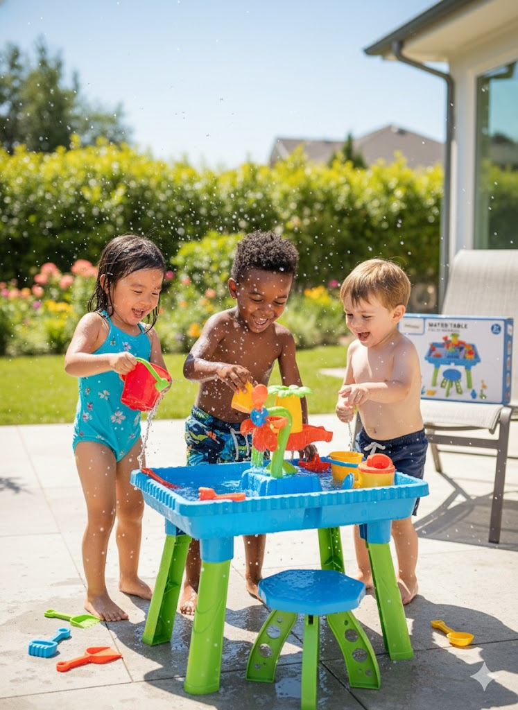 Kids Water Table - Chair with Sand Play - Multi-Activity Sensory Toy for Ages 3-8