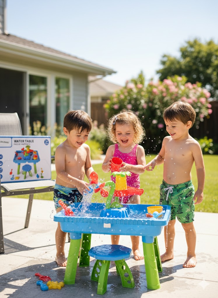 Kids Water Table - Chair with Sand Play - Multi-Activity Sensory Toy for Ages 3-8