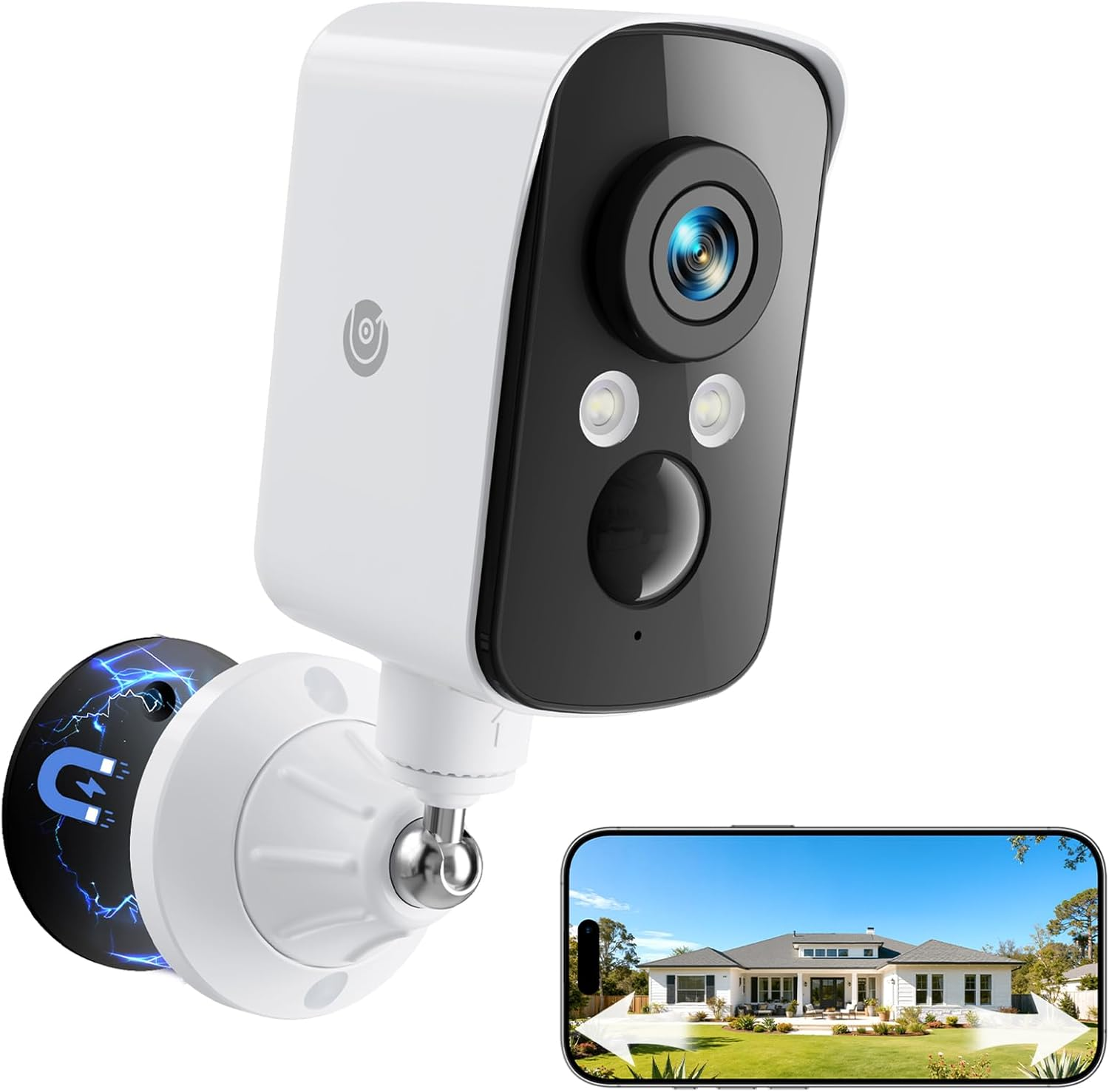 300° Pan Wireless Security Camera - 2K Night Vision, AI Detection, No Subscription