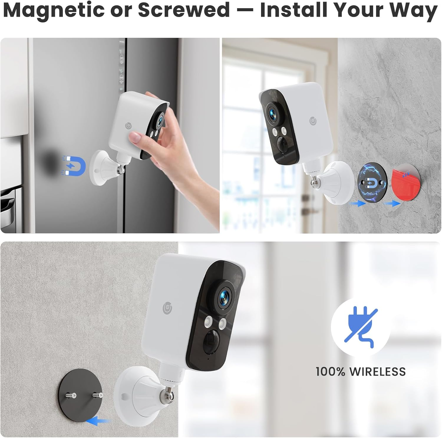 300° Pan Wireless Security Camera - 2K Night Vision, AI Detection, No Subscription