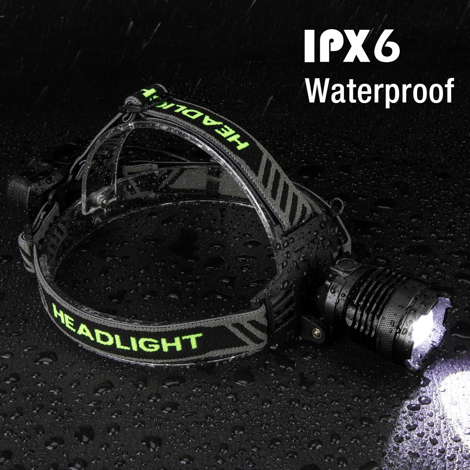 Rechargeable Headlamp Super Bright, 99000 Lumens LED Head Lamp with 3 Modes, 90° Adjustable Focus, IPX6 Waterproof